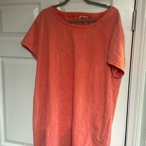 comfortable casual dress with pockets 2x light orange